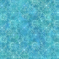 Packed dandelion burst shapes aqua mint teal blue watercolour wash tonal blender digitally printed quilting fabric Jason Yenter In The Beginning Fabrics