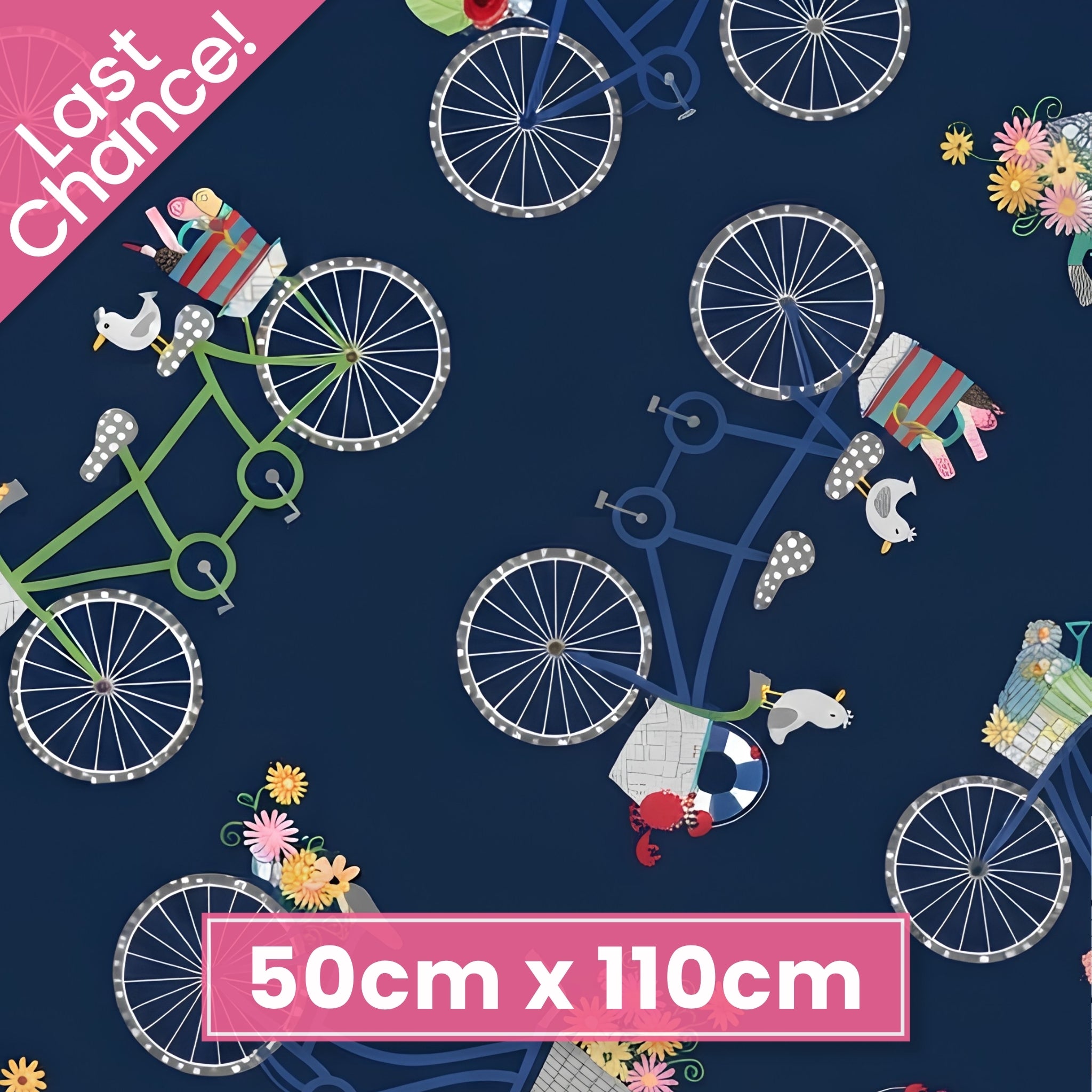 Vintage bicycles beach gear seagulls crabs life rings flowers navy blue novelty quilting fabric coastal quilts summer patchwork projects