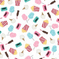 Cotton candy popcorn ice cream cones carnival tickets white novelty quilting fabric kids quilts summer patchwork projects