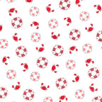 Patchwork life rings cute crabs red white novelty quilting fabric beach quilts kids coastal patchwork projects