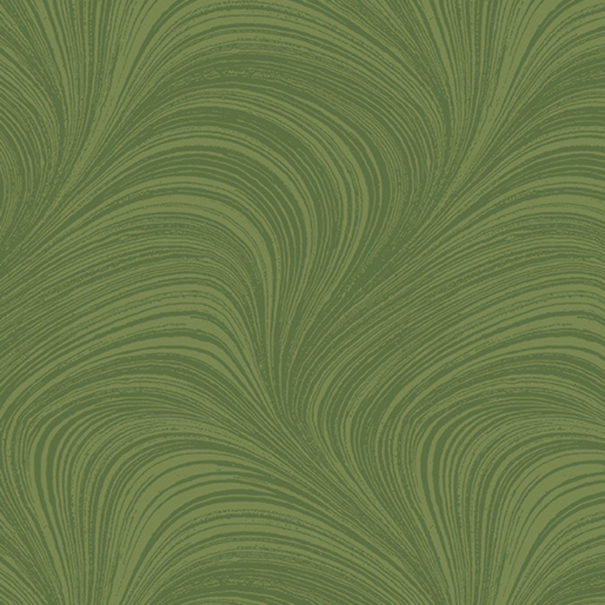 Tonal basil green fabric with an all-over wave and brushstroke pattern, perfect as a quilt blender