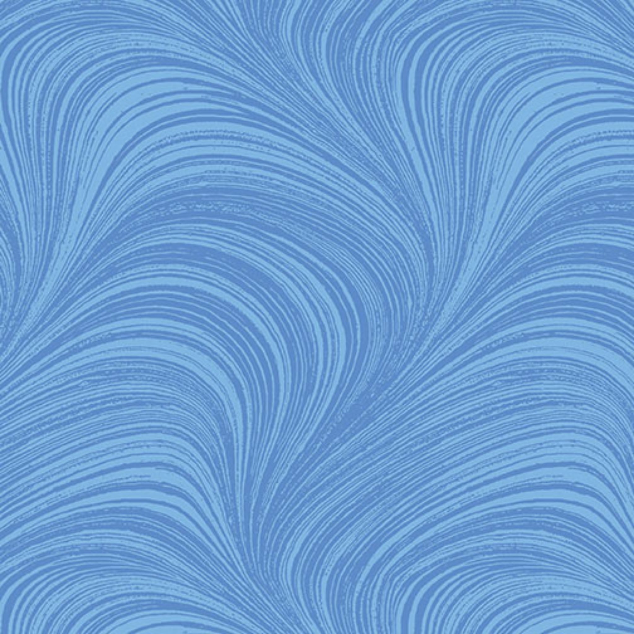 Tonal light blue fabric with an all-over wave and brushstroke pattern, perfect as a quilt blender