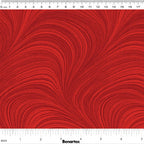 Tonal cayenne red fabric with an all-over wave and brushstroke pattern, perfect as a quilt blender