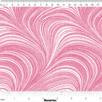 Pearlescent cherry red fabric with an all-over wave and brushstroke pattern, perfect as a blender