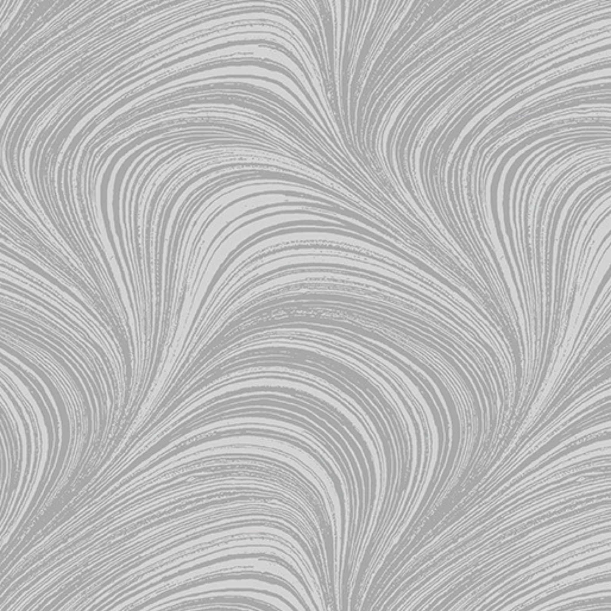 Tonal cloud grey fabric with an all-over wave and brushstroke pattern, perfect as a quilt blender