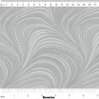Tonal cloud grey fabric with an all-over wave and brushstroke pattern, perfect as a quilt blender