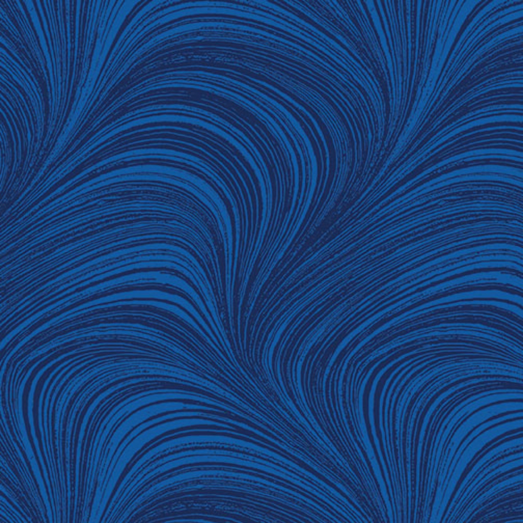 Tonal cobalt blue fabric with an all-over wave and brushstroke pattern, perfect as a quilt blender