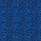 Tonal cobalt blue fabric with an all-over wave and brushstroke pattern, perfect as a quilt blender