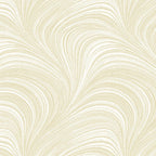 Tonal cream fabric with an all-over wave and brushstroke pattern, perfect as a quilt blender