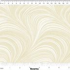 Tonal cream fabric with an all-over wave and brushstroke pattern, perfect as a quilt blender
