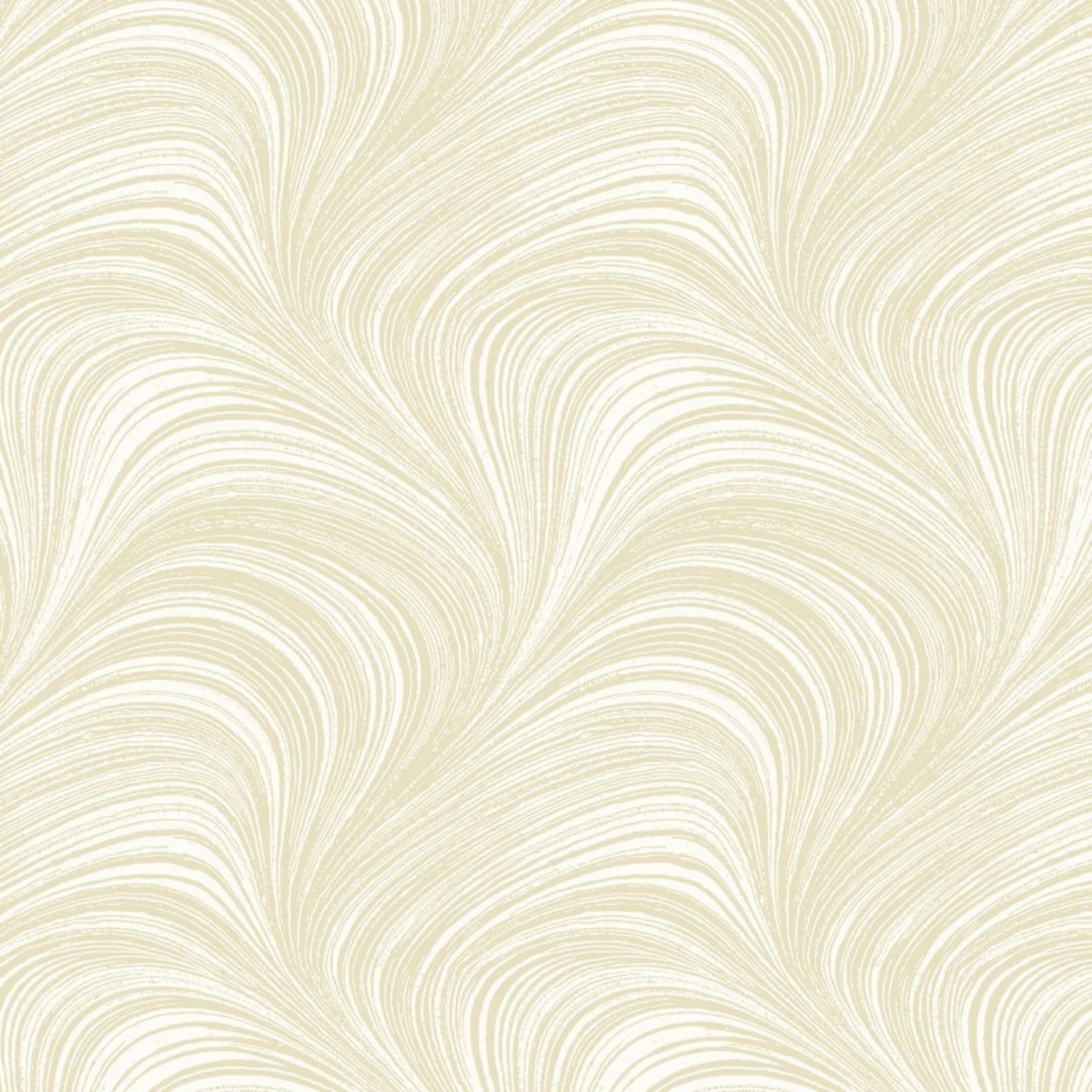 Tonal cream fabric with an all-over wave and brushstroke pattern, perfect as a quilt blender