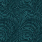 Pearlescent dark teal fabric with an all-over wave and brushstroke pattern, perfect as a blender
