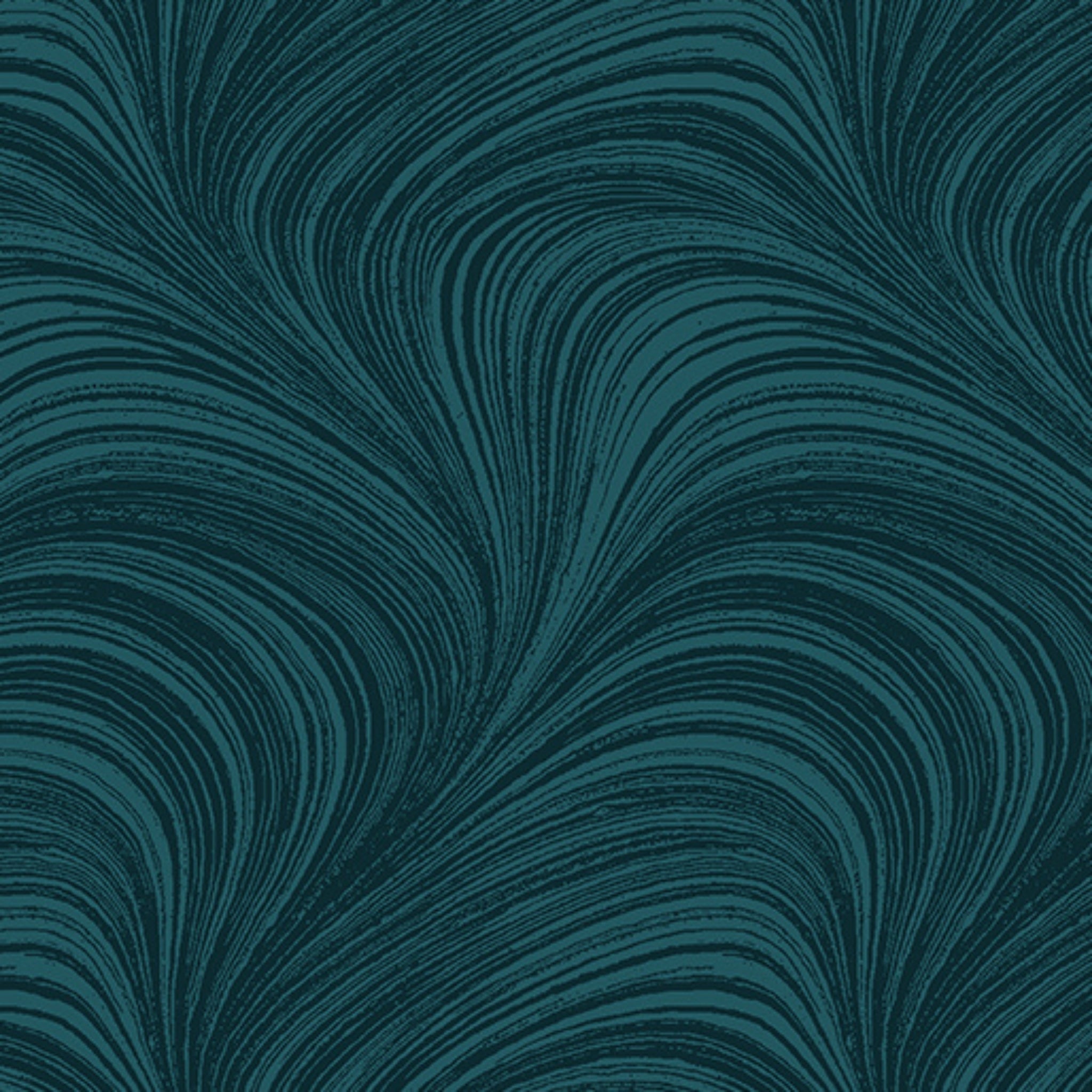 Pearlescent dark teal fabric with an all-over wave and brushstroke pattern, perfect as a blender
