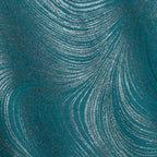 Pearlescent dark teal fabric with an all-over wave and brushstroke pattern, perfect as a blender