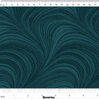 Pearlescent dark teal fabric with an all-over wave and brushstroke pattern, perfect as a blender