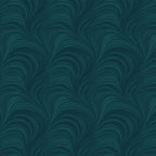 Pearlescent dark teal fabric with an all-over wave and brushstroke pattern, perfect as a blender