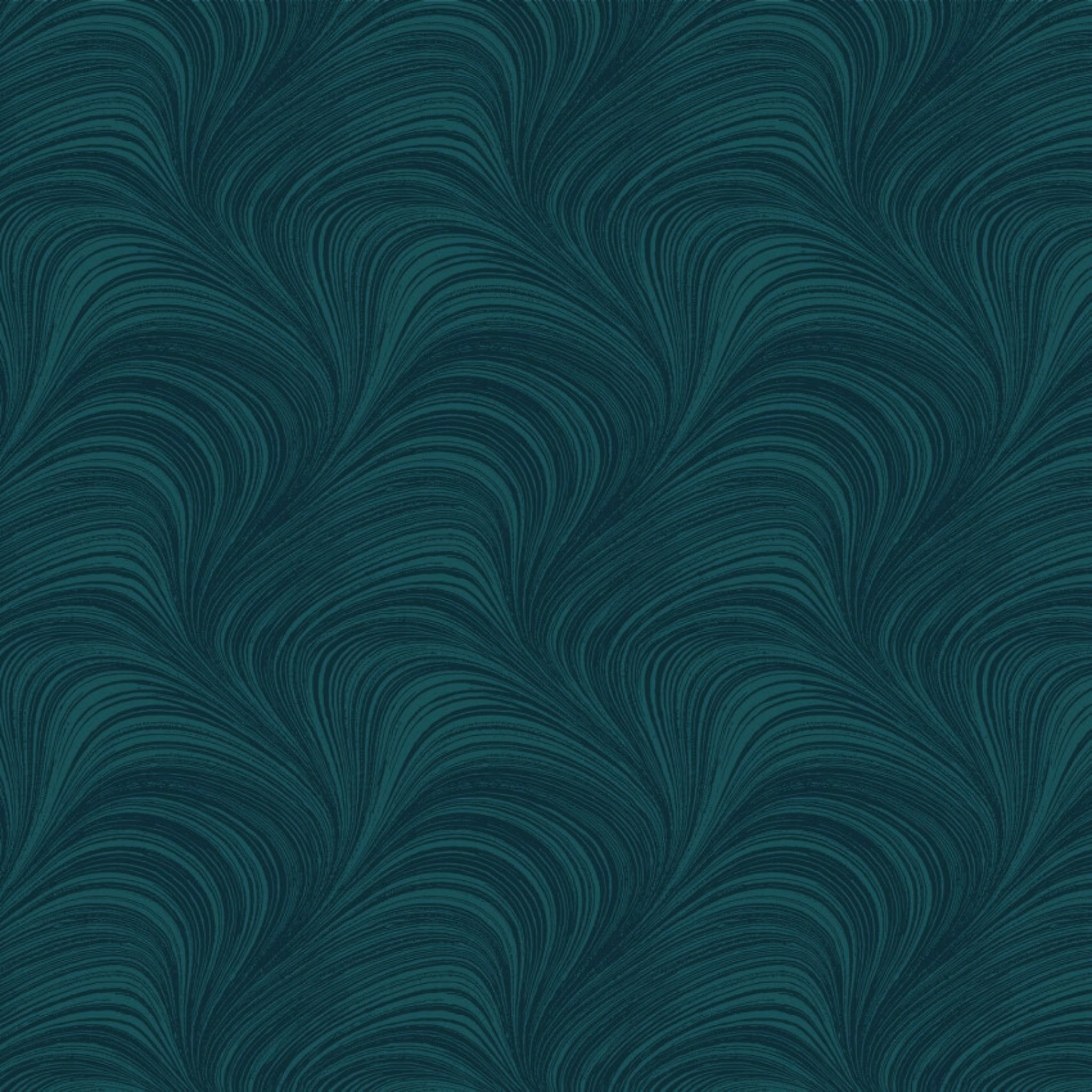 Pearlescent dark teal fabric with an all-over wave and brushstroke pattern, perfect as a blender