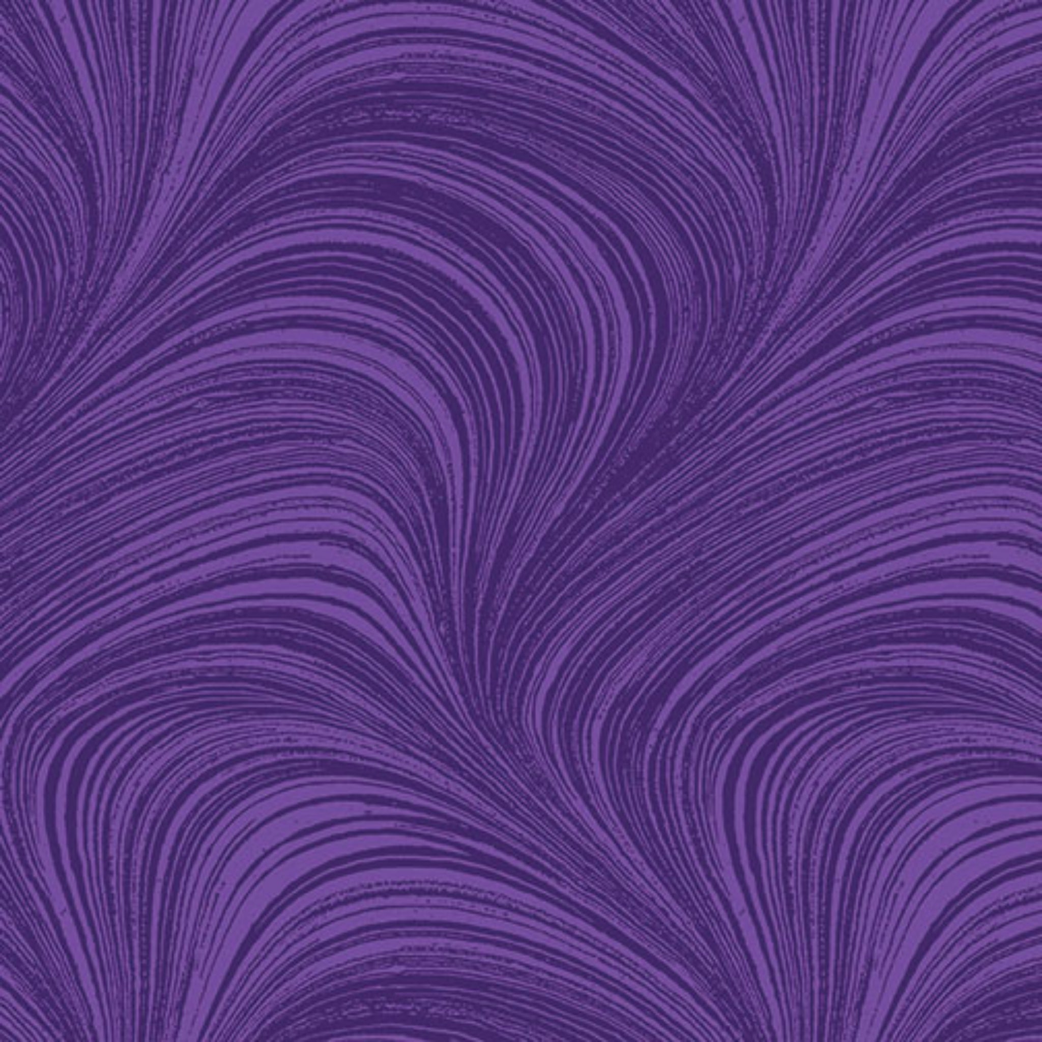 Tonal grape purple fabric with an all-over wave and brushstroke pattern, perfect as a quilt blender