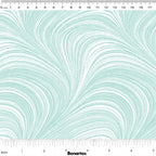 Pearlescent ice blue fabric with an all-over wave and brushstroke pattern, perfect as a blender