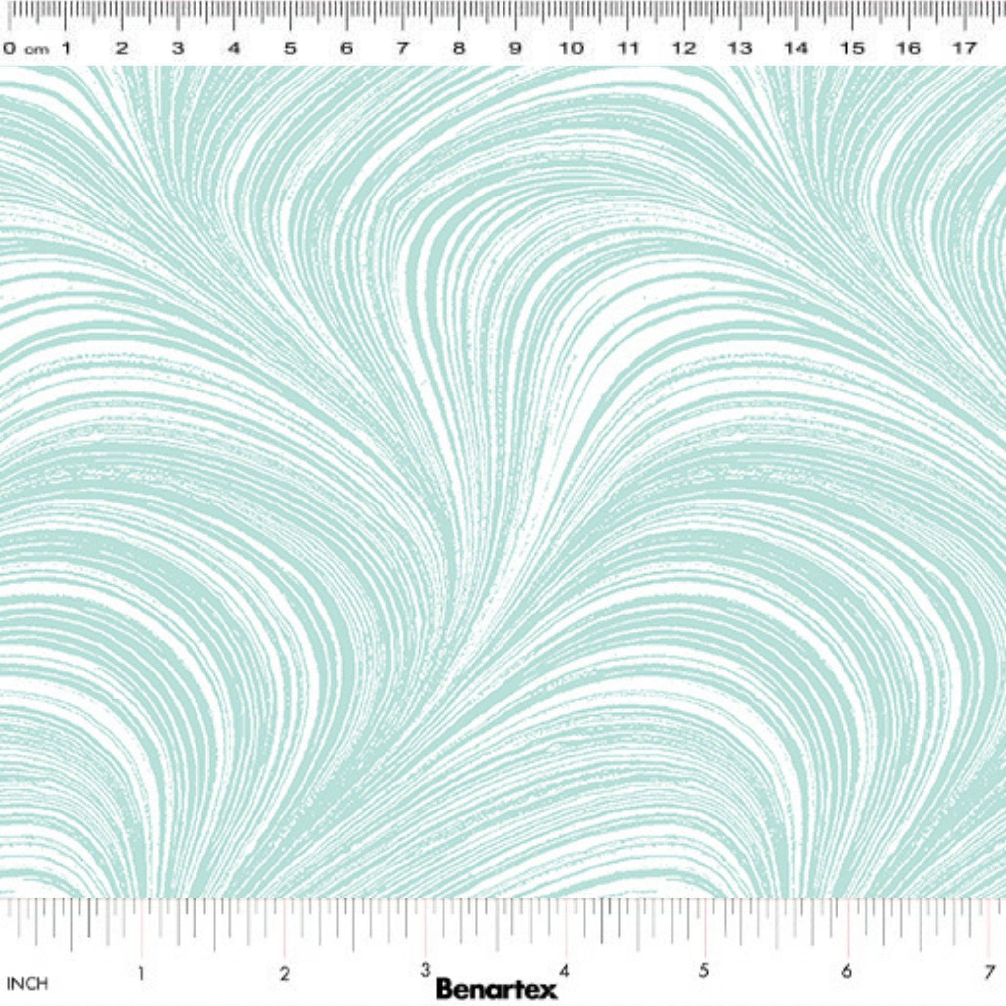 Pearlescent ice blue fabric with an all-over wave and brushstroke pattern, perfect as a blender