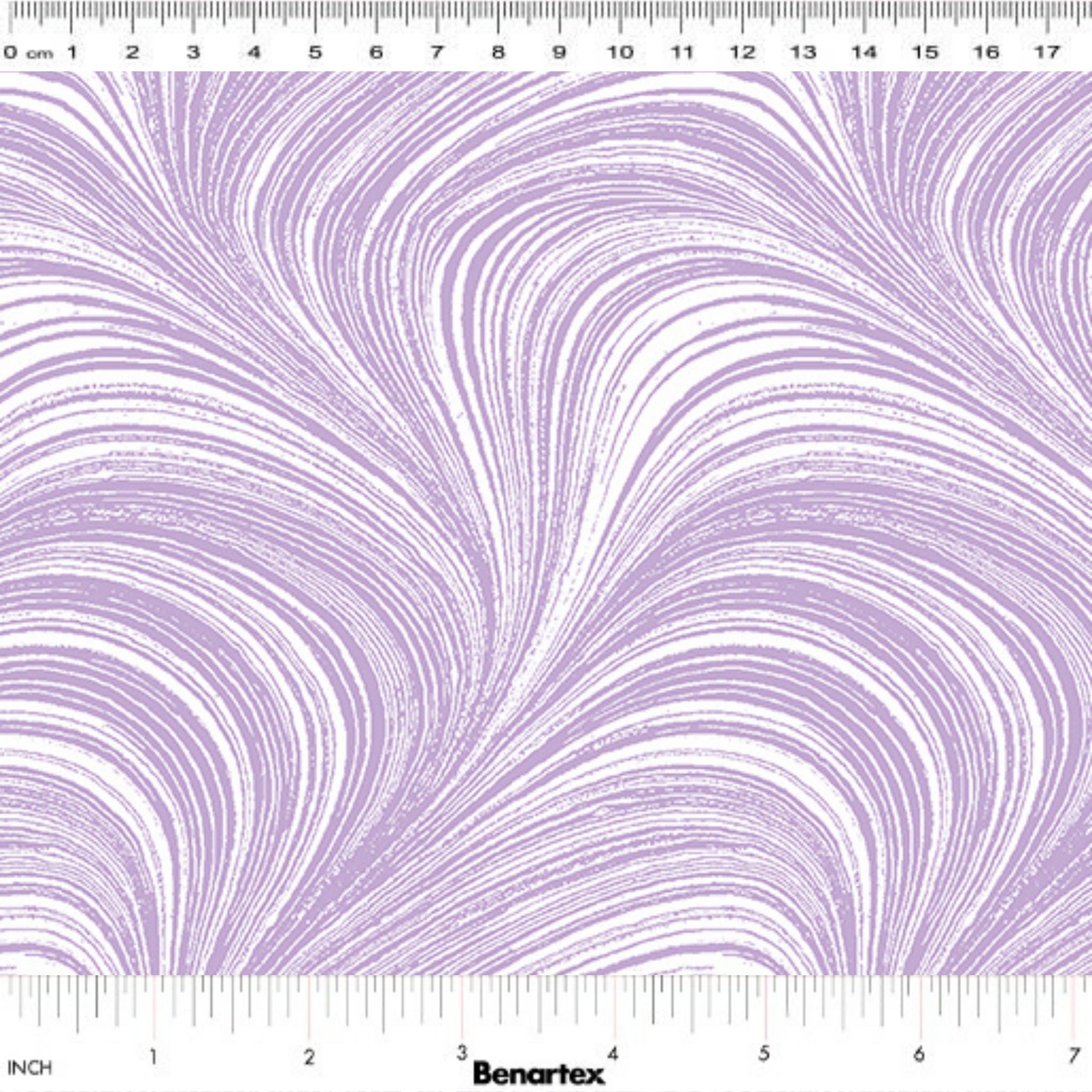 Pearlescent lavender fabric with an all-over wave and brushstroke pattern, perfect as a blender