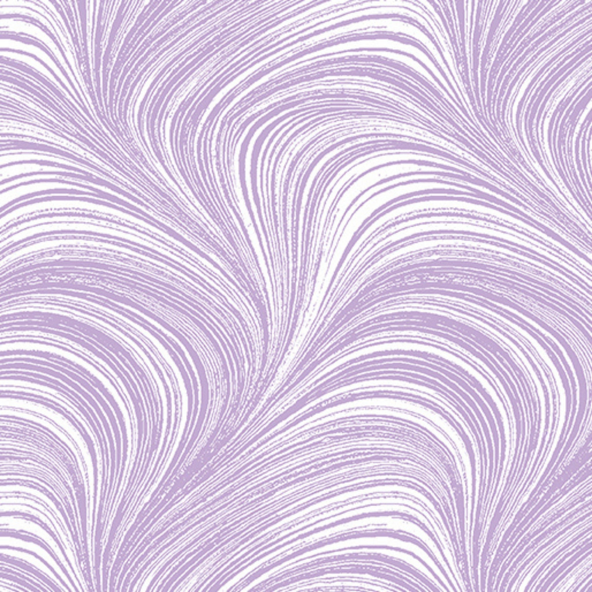 Pearlescent lavender fabric with an all-over wave and brushstroke pattern, perfect as a blender