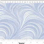 Pearlescent light blue fabric with an all-over wave and brushstroke pattern, perfect as a blender