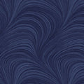Tonal navy blue fabric with an all-over wave and brushstroke pattern, perfect as a quilt blender