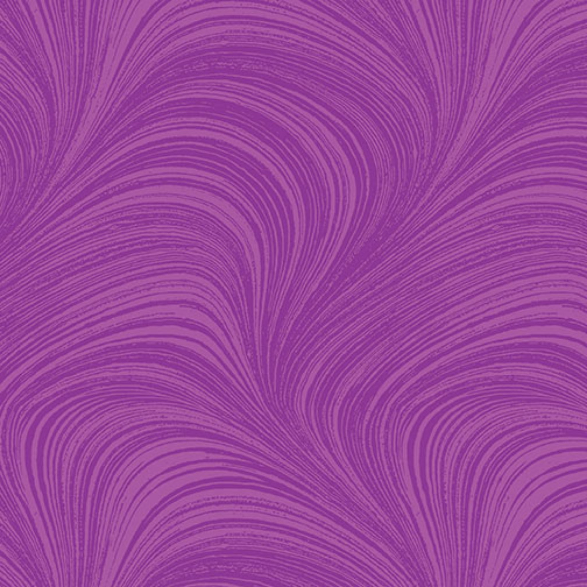Tonal orchid purple fabric with an all-over wave and brushstroke pattern, perfect as a quilt blender