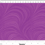 Tonal orchid purple fabric with an all-over wave and brushstroke pattern, perfect as a quilt blender