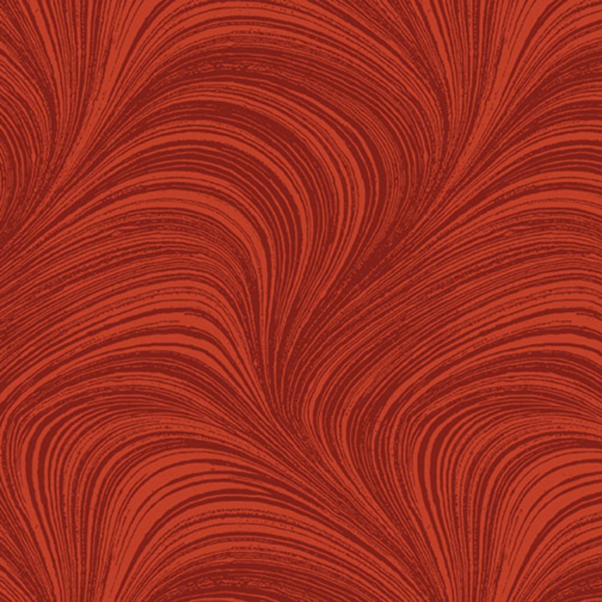 Tonal paprika red fabric with an all-over wave and brushstroke pattern, perfect as a quilt blender