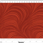 Tonal paprika red fabric with an all-over wave and brushstroke pattern, perfect as a quilt blender
