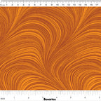 Tonal pumpkin orange fabric with an all-over wave brushstroke pattern, perfect as a quilt blender