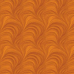 Tonal pumpkin orange fabric with an all-over wave brushstroke pattern, perfect as a quilt blender