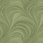 Tonal sage green fabric with an all-over wave and brushstroke pattern, perfect as a quilt blender