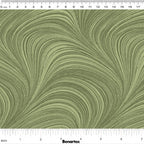 Tonal sage green fabric with an all-over wave and brushstroke pattern, perfect as a quilt blender