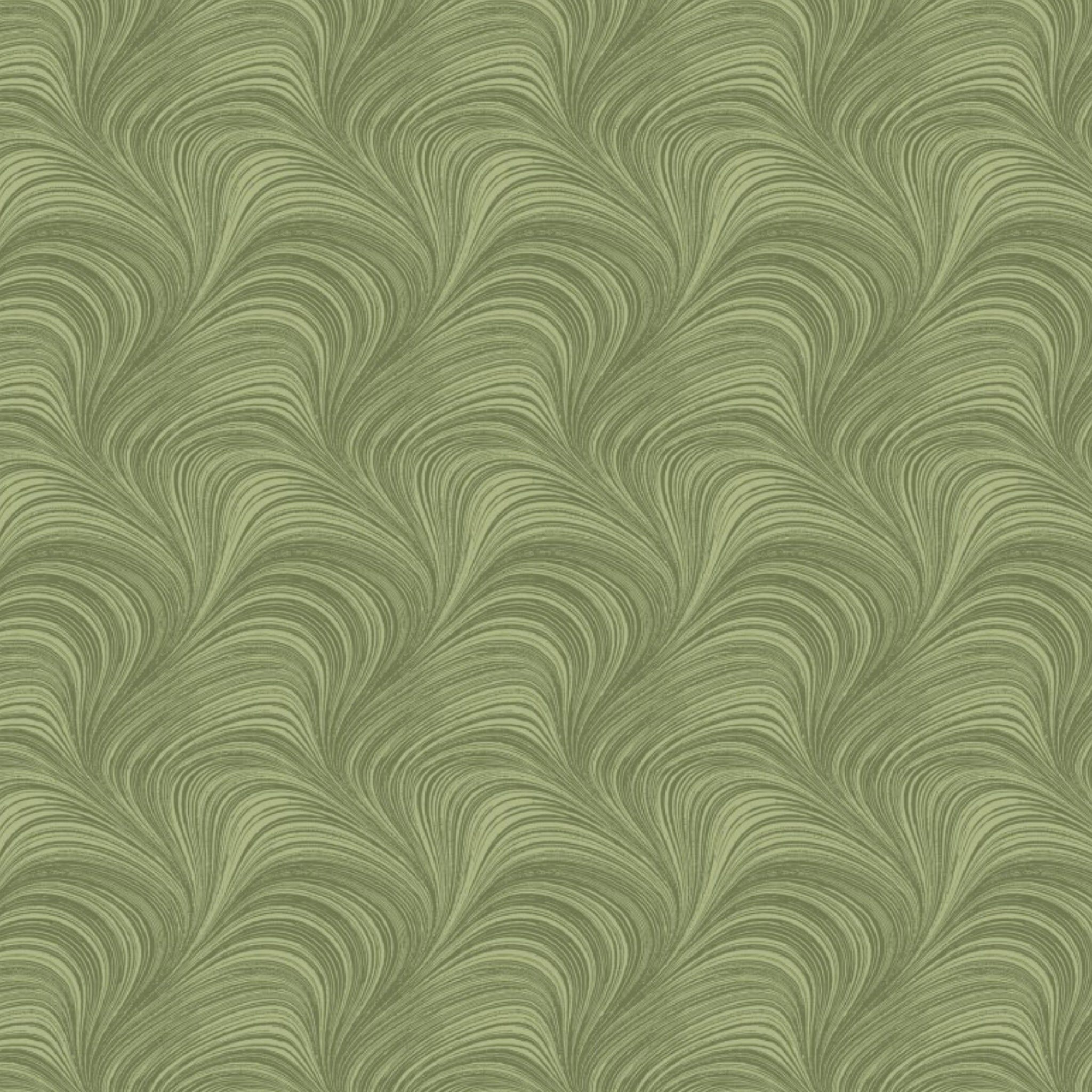 Tonal sage green fabric with an all-over wave and brushstroke pattern, perfect as a quilt blender