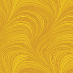 Tonal sun yellow fabric with an all-over wave and brushstroke pattern, perfect as a quilt blender