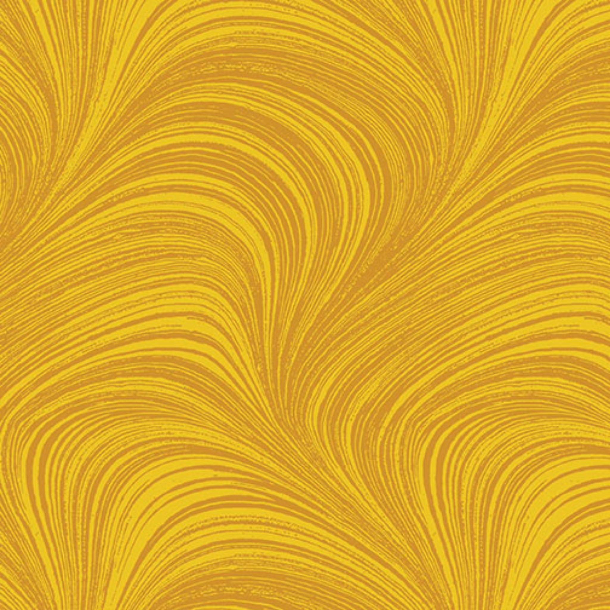 Tonal sun yellow fabric with an all-over wave and brushstroke pattern, perfect as a quilt blender