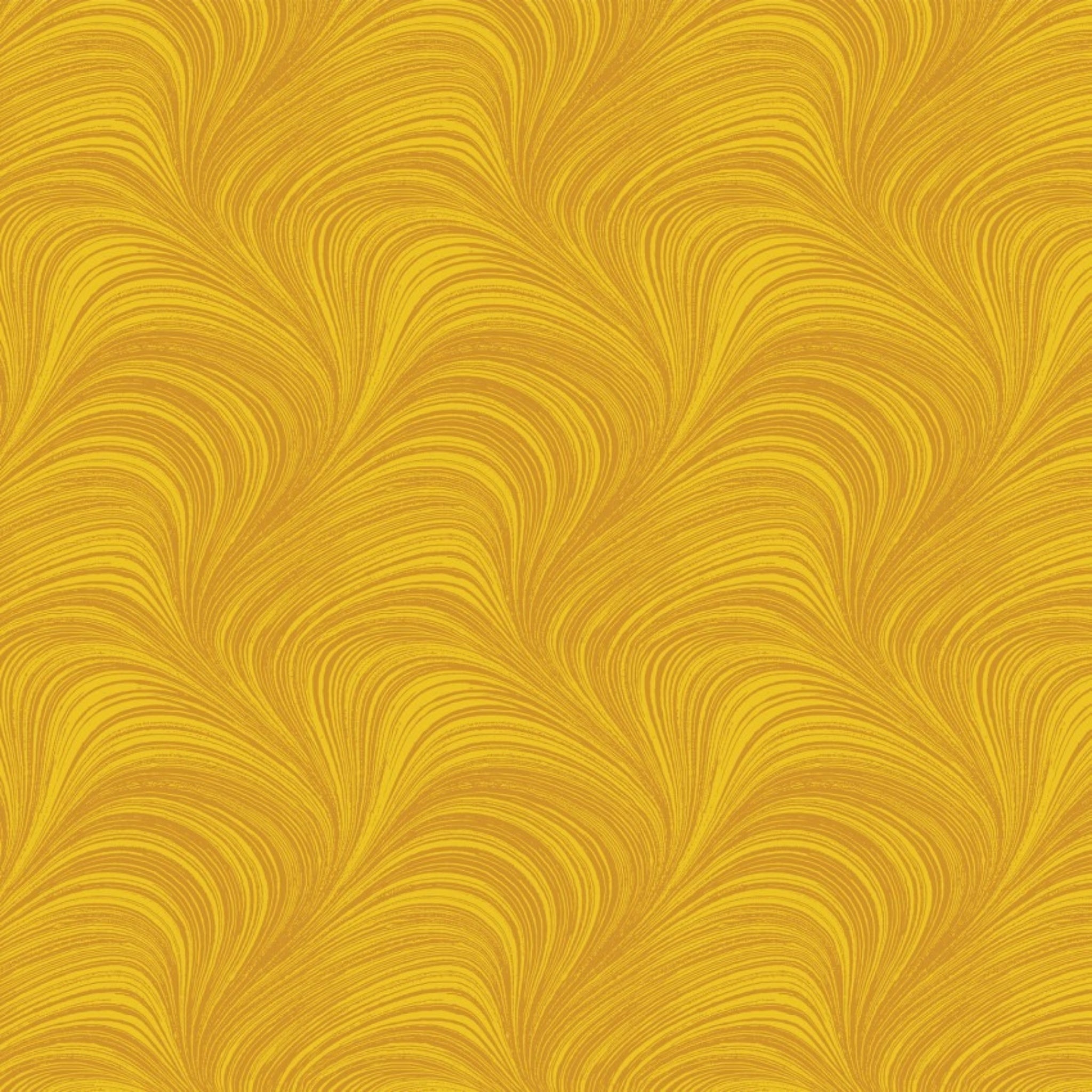Tonal sun yellow fabric with an all-over wave and brushstroke pattern, perfect as a quilt blender