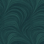 Tonal teal green fabric with an all-over wave and brushstroke pattern, perfect as a quilt blender