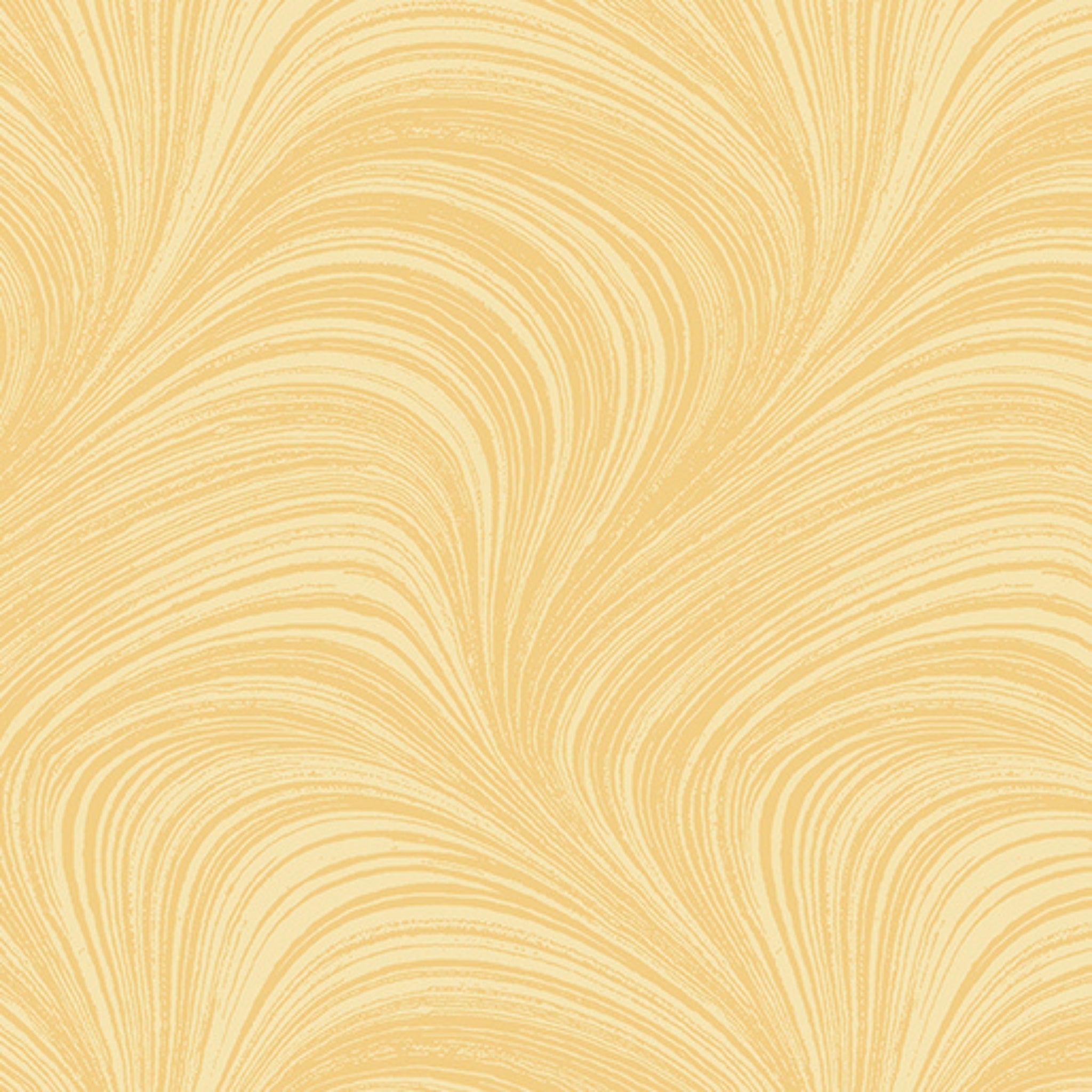 Tonal soft yellow fabric with an all-over wave and brushstroke pattern, perfect as a quilt blender