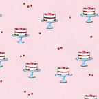 Novelty strawberry layer cake cake stand pink fabric for children's quilts kitchen aprons and baking gifts