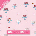 Novelty strawberry layer cake cake stand pink fabric for children's quilts kitchen aprons and baking gifts