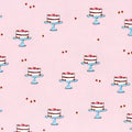 Novelty strawberry layer cake cake stand pink fabric for children's quilts kitchen aprons and baking gifts