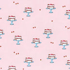 Novelty strawberry layer cake cake stand pink fabric for children's quilts kitchen aprons and baking gifts
