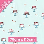 Novelty strawberry layer cake cake stand sky blue fabric for children's quilts kitchen aprons and baking gifts