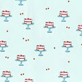 Novelty strawberry layer cake cake stand sky blue fabric for children's quilts kitchen aprons and baking gifts