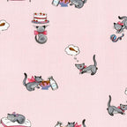 Novelty tabby cat milk bottle cake pink fabric for children's quilts kids bags and cat lover gifts