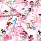 Novelty retro girls baking cooking kitchen pink fabric for children's aprons kitchen quilts and vintage gifts